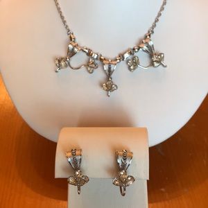 3for15 Vintage Sterling Espo necklace-earrings set